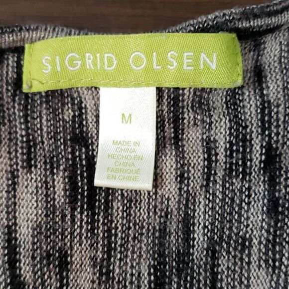 Sigrid Olsen | Herringbone Faux‎ Wrap Sweater Medium - Picture 7 of 10